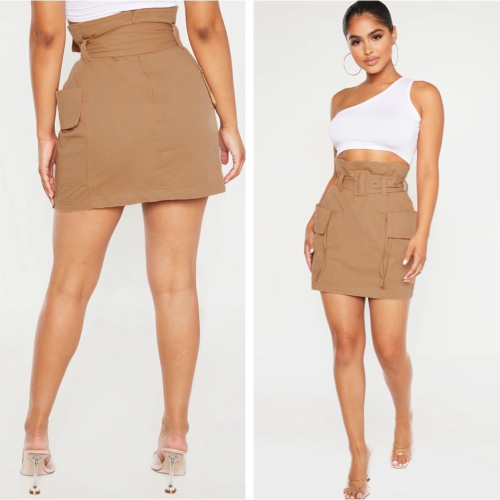 Brand New prettylittling thing cargo high waist skirt